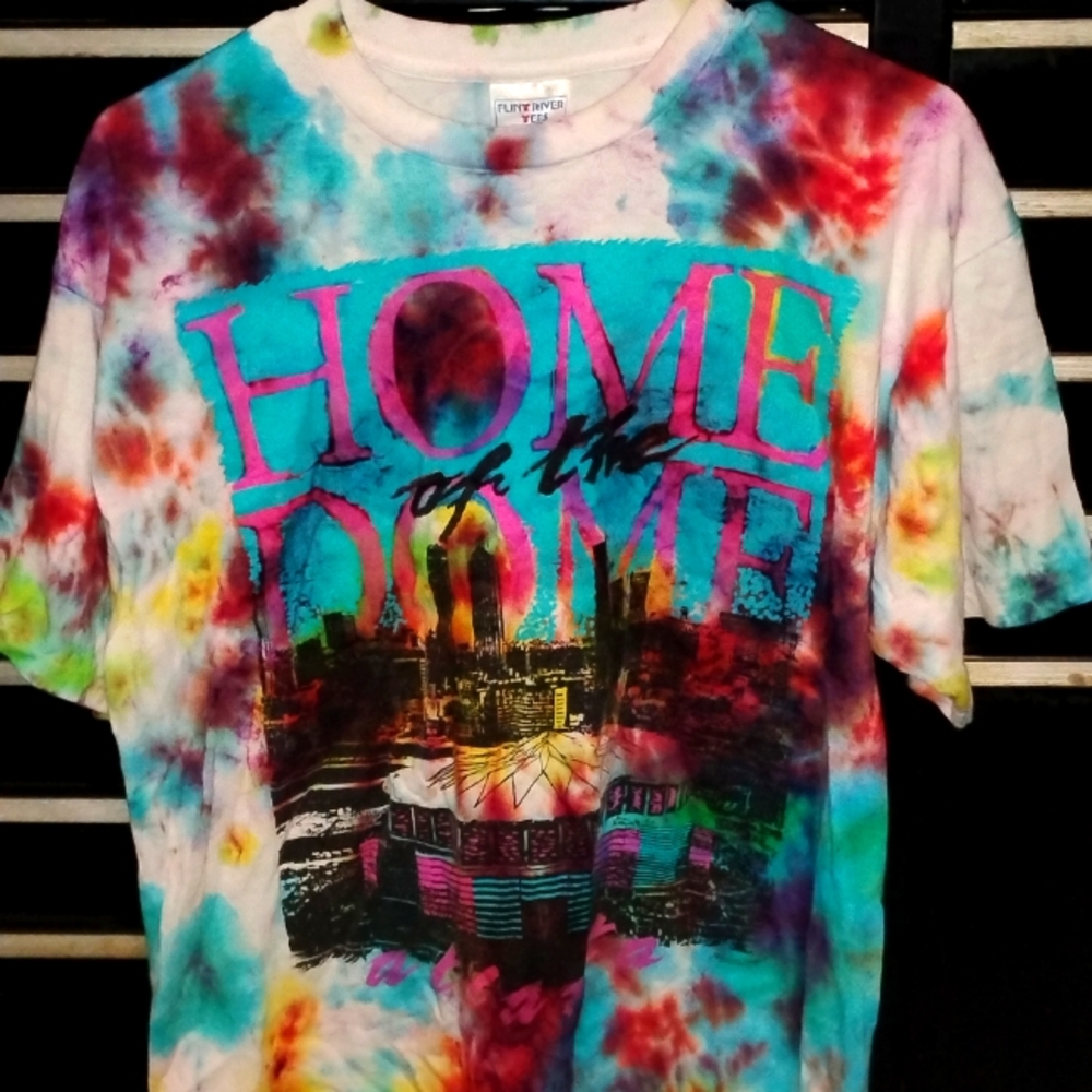 Vintage Tie-Dye Graphic Georgia dome t-shirt